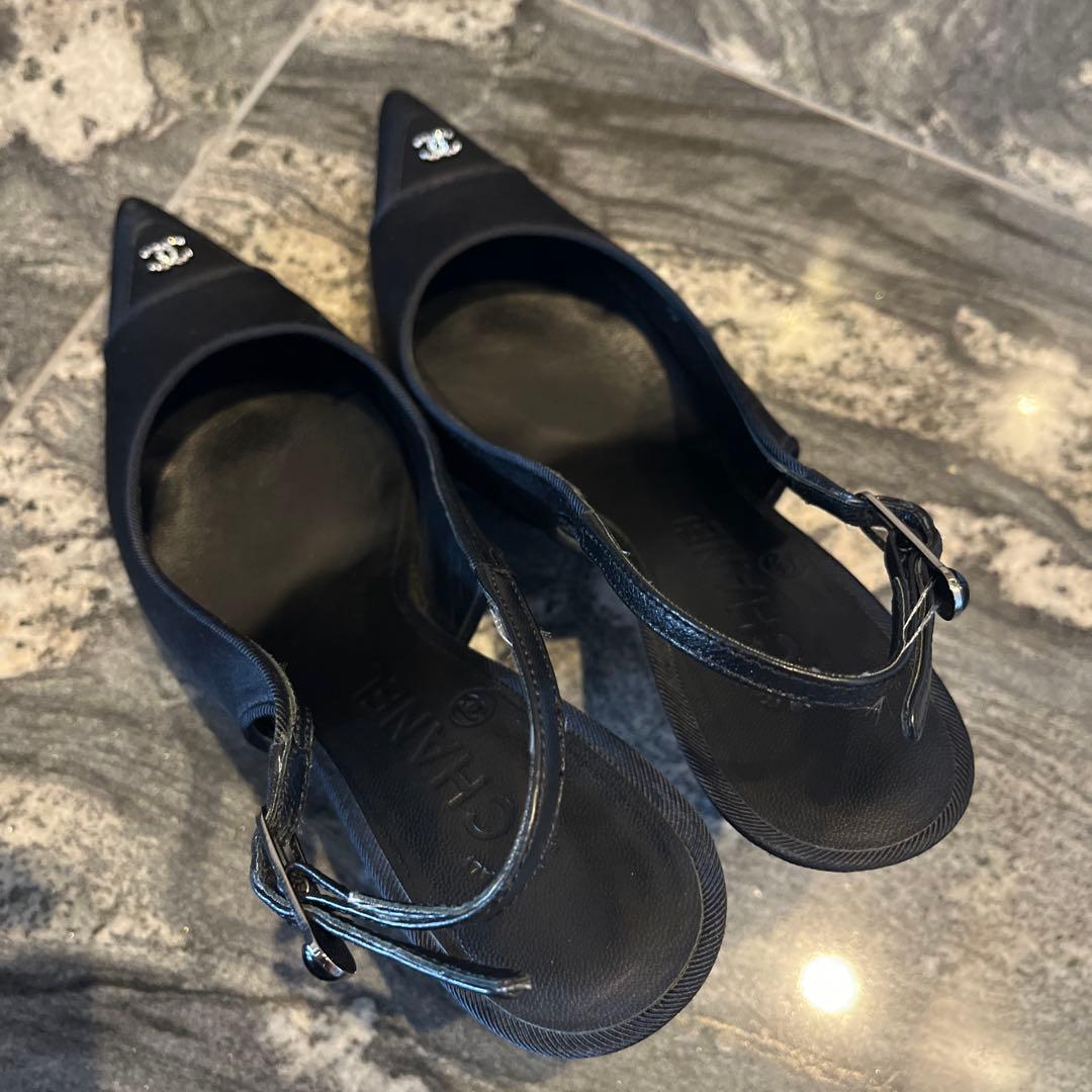 美品　シャネル　CHANEL ミュール　バッグストラップ　レディース　36