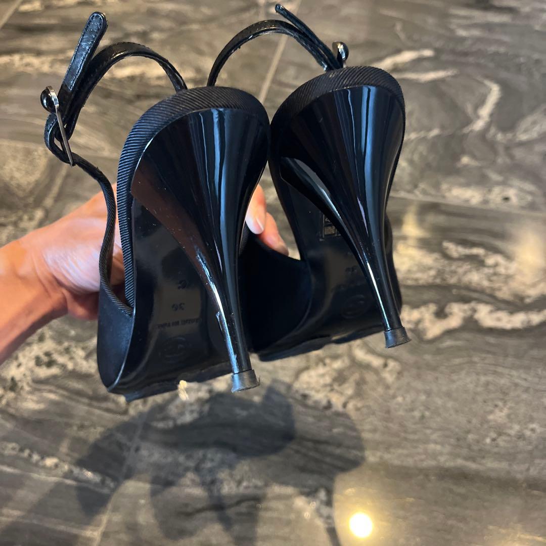 美品　シャネル　CHANEL ミュール　バッグストラップ　レディース　36