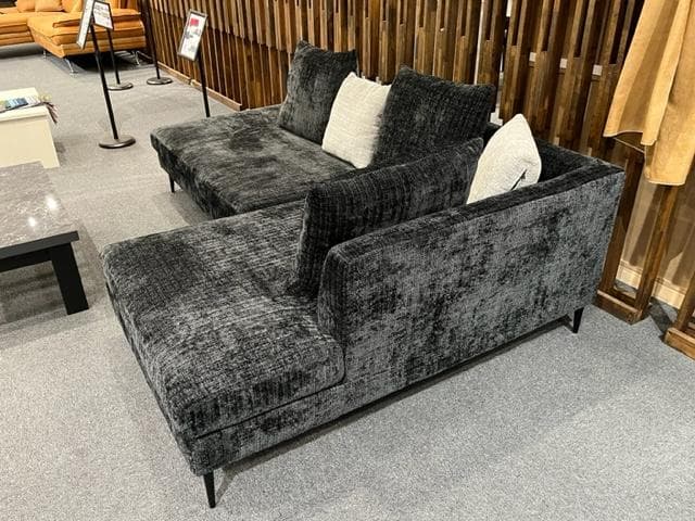 カウチソファ　ファブリック　ブラック　ソファー　大型　新品