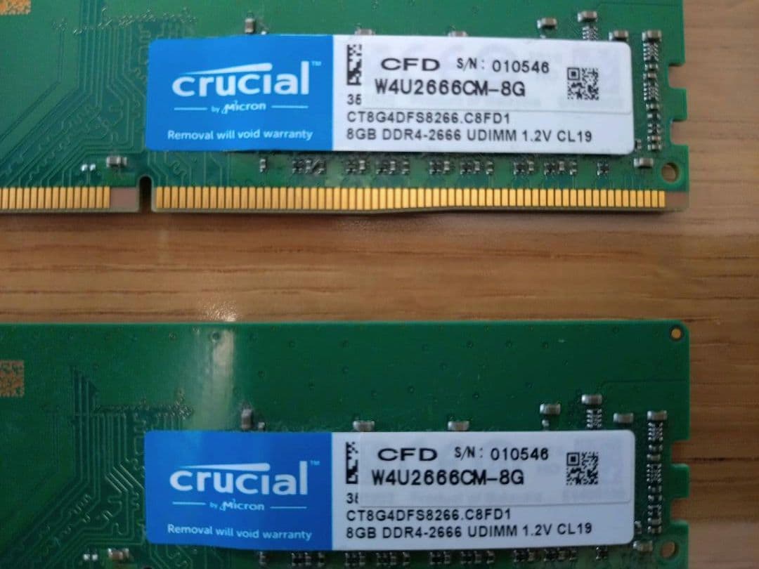 crucial CFD DDR4-2666 8GB×2枚 デスクトップ用メモリ