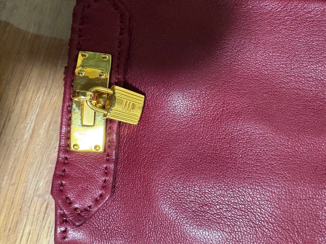 エルメス HERMES ケリー グローブ バーガンディ レザー 手袋 7 1/2