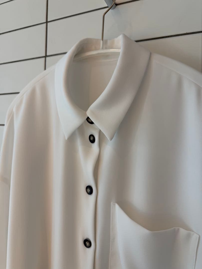 ENFOLD 2025SS ドレープヘムシャツ ホワイト