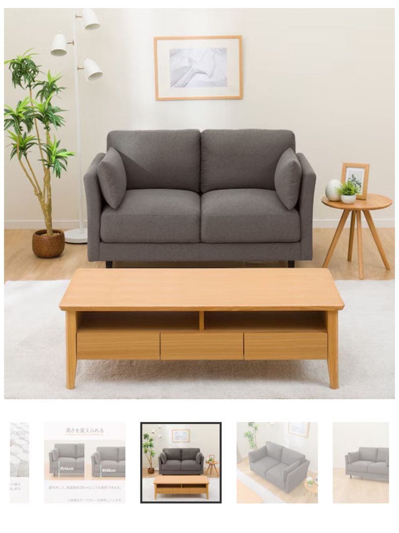 ニトリ 傷・汚れに強い2人用布張りソファ (CS01 Nシールド布 H-DGY)