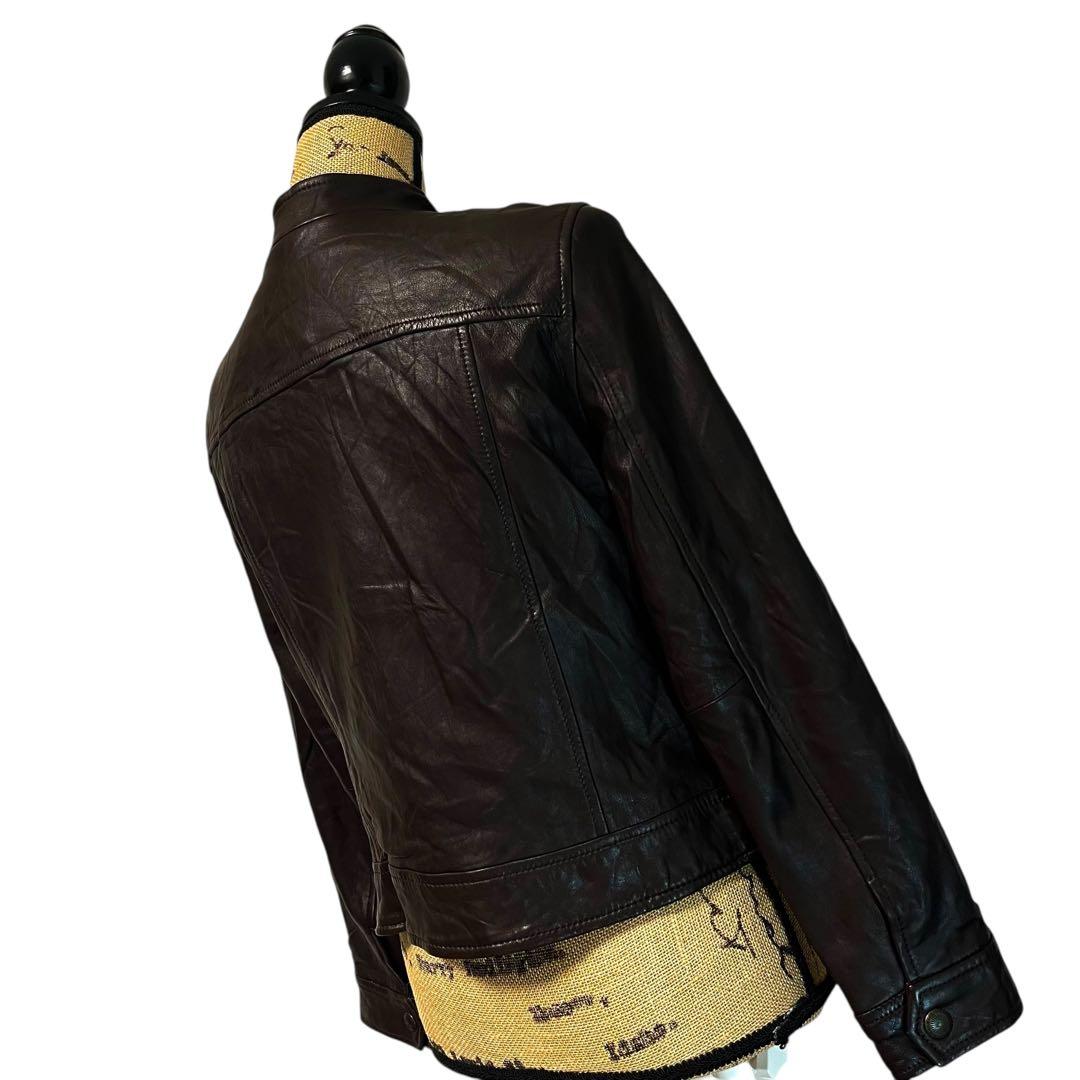 【大きいサイズ】【羊革】【46】23区 レザージャケット レディース