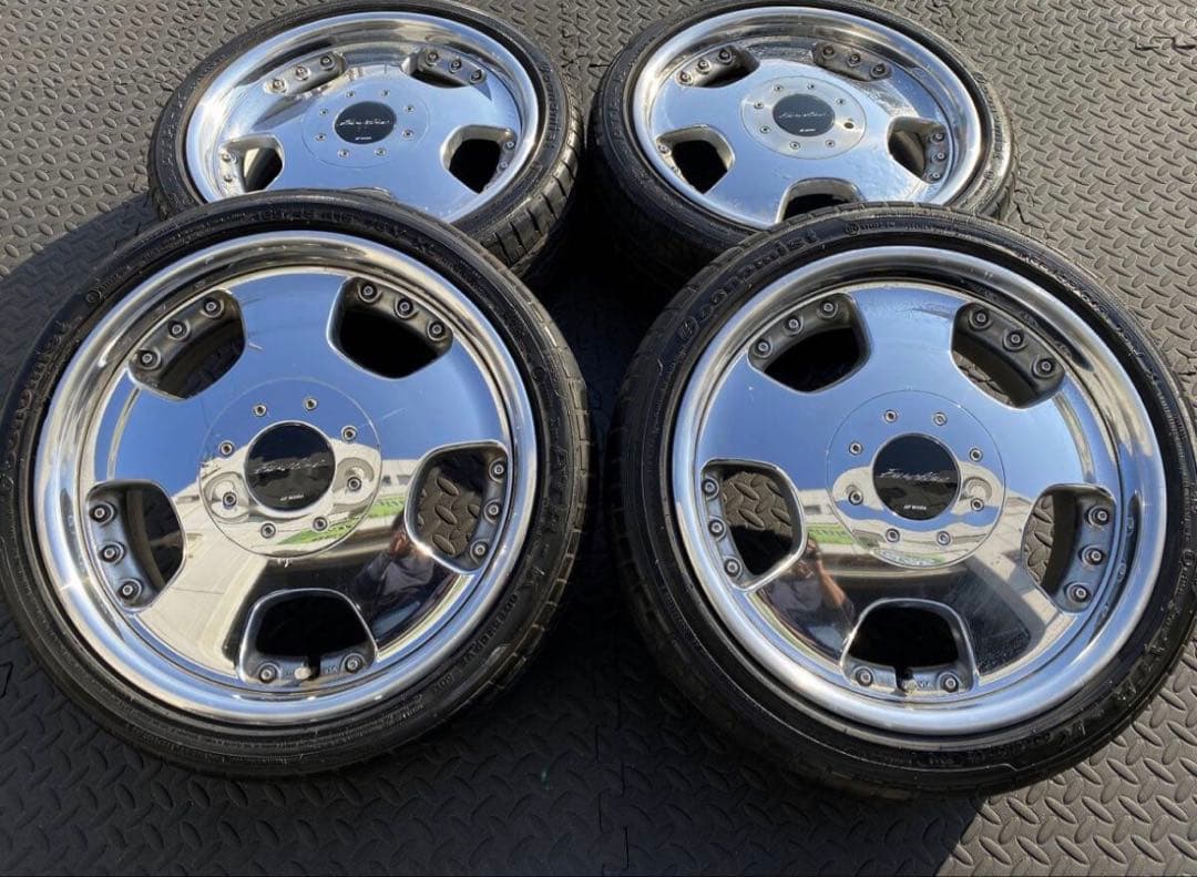 深リムメッキ WORK ユーロライン 15インチPCD100