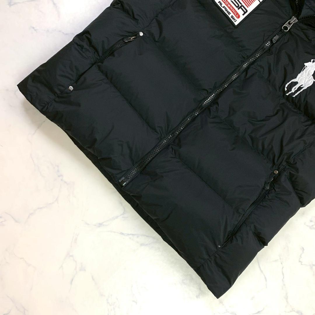 ポロラルフローレン ダウンベスト ビッグポニー 星条旗 ブラック XL　D919
