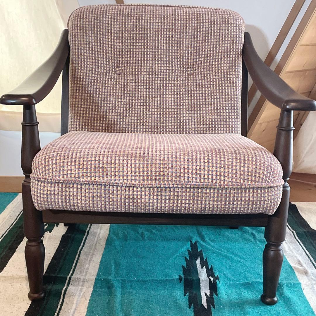 希少　カリモク　チターノ　一人掛け　アーム　ソファ　レトロ　ヴィンテージ