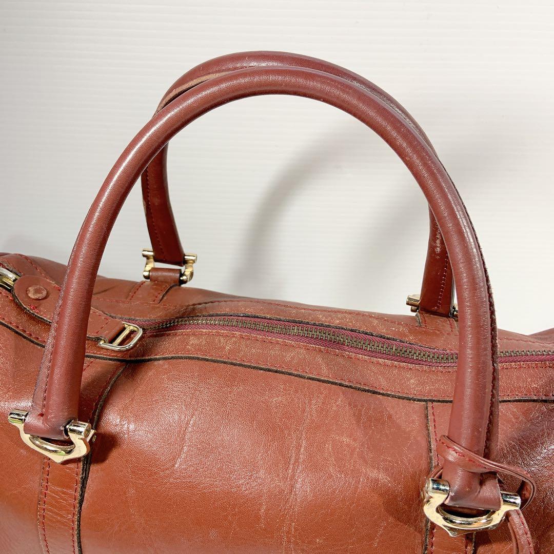 Cartier カルティエ　ミニボストンバッグ　マストライン　レザー　南京錠