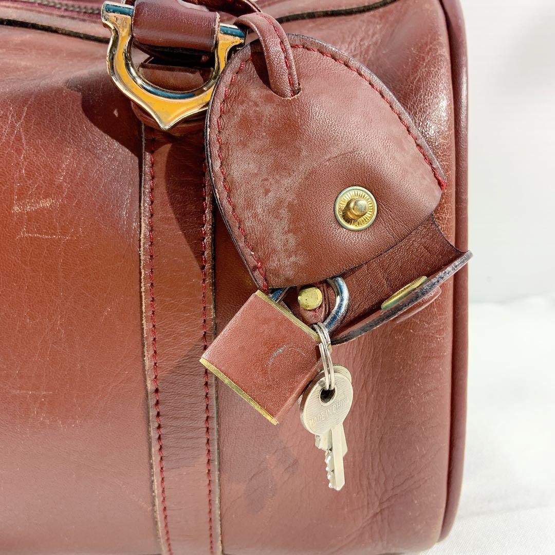 Cartier カルティエ　ミニボストンバッグ　マストライン　レザー　南京錠