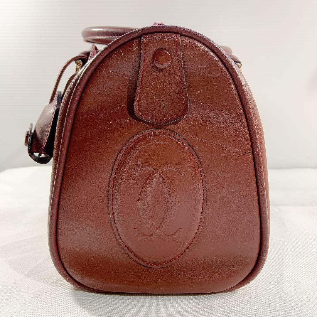 Cartier カルティエ　ミニボストンバッグ　マストライン　レザー　南京錠