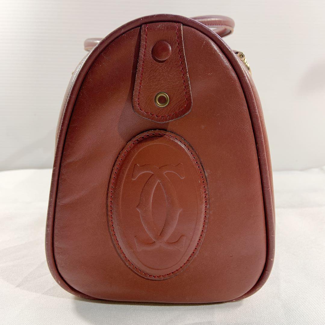 Cartier カルティエ　ミニボストンバッグ　マストライン　レザー　南京錠