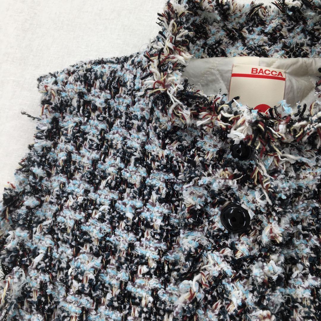 バッカ トゥモローランド ロングベスト 中綿 ツイード フリンジ オーバーサイズ