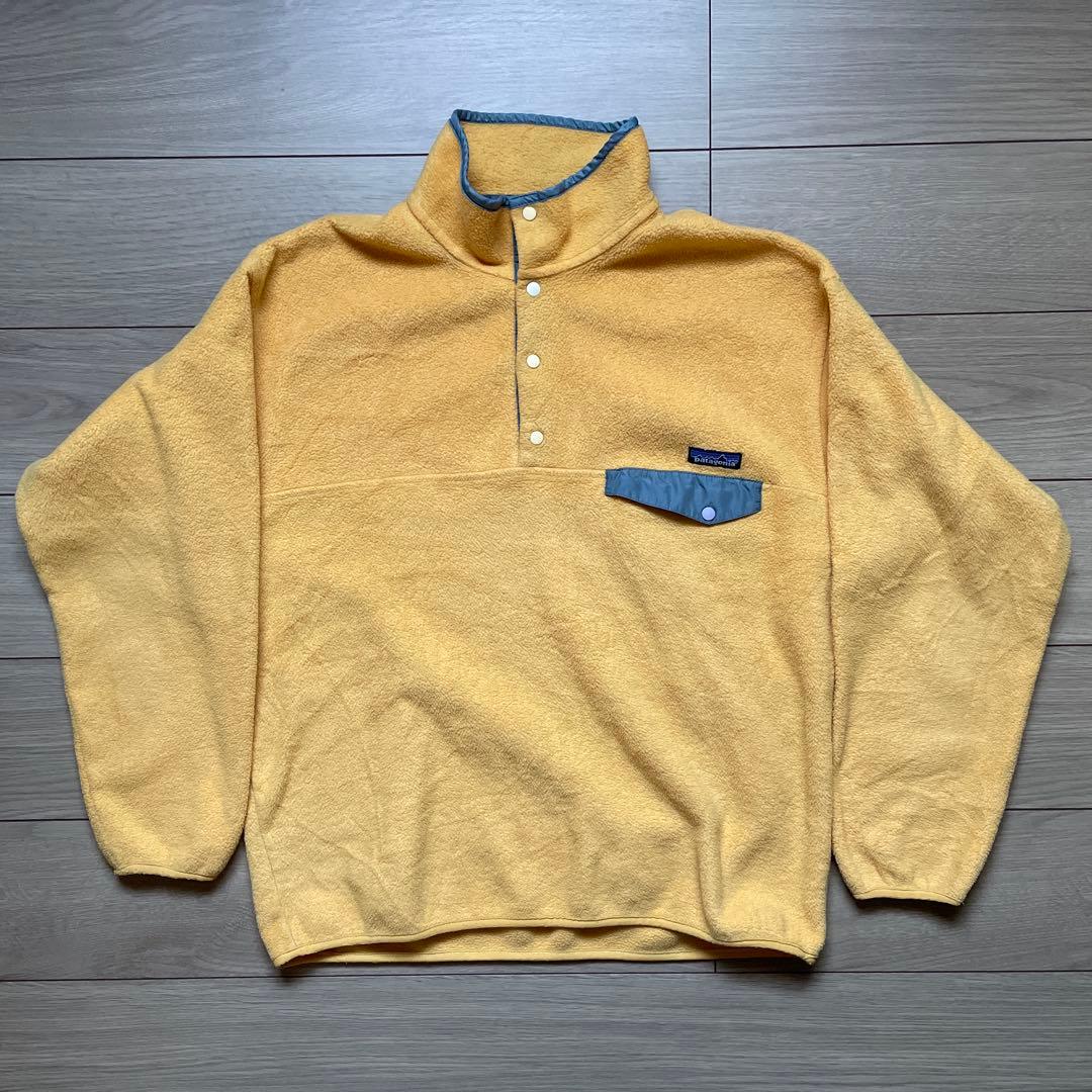 希少 90s USA製 patagonia スナップt バターナッツ L 黄色