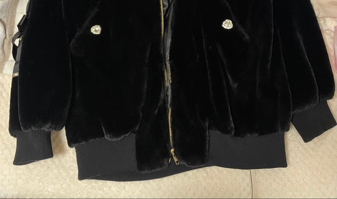 LIZLISA うさみみファーブルゾン 黒 リズリサ