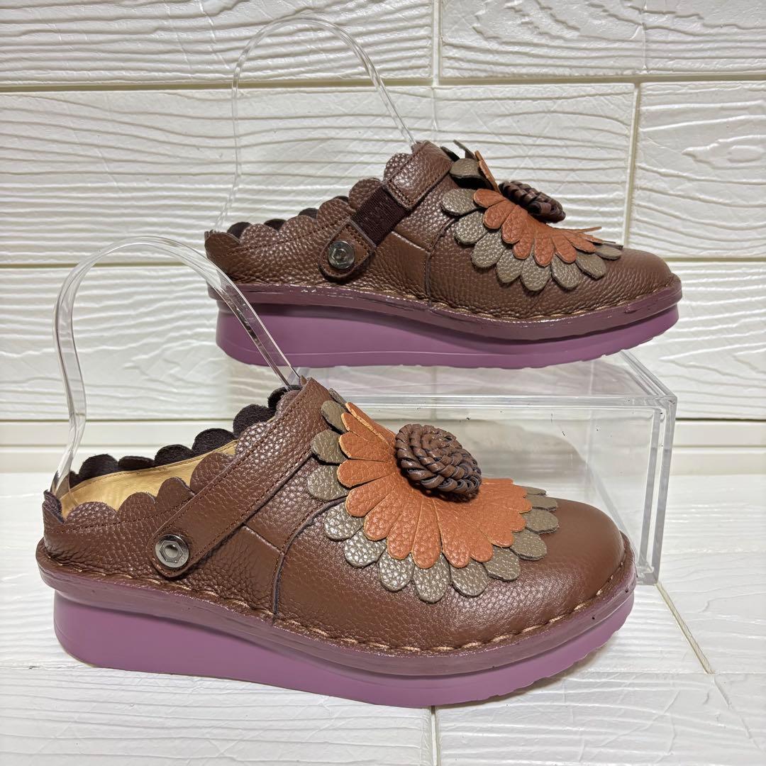 【訳あり新品】エスタシオン サンダル 花モチーフ メリージェーン M 23.5