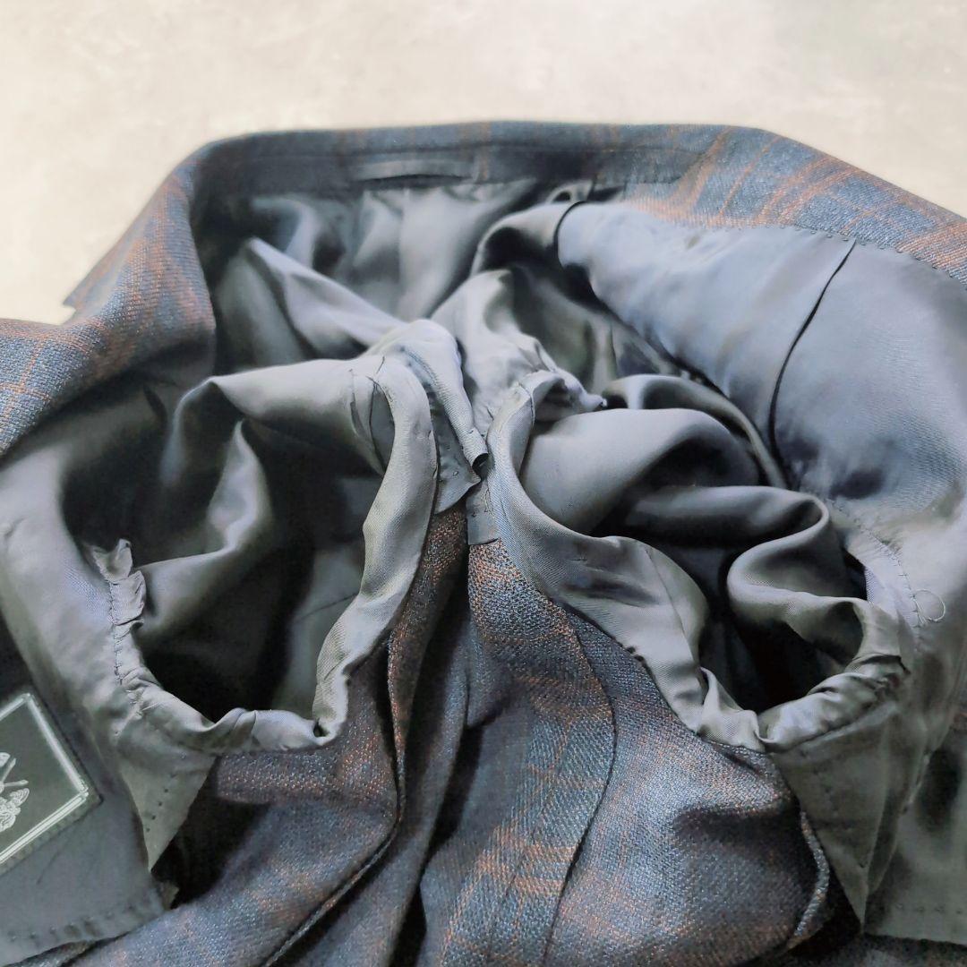 【未使用級】SOVEREIGN　ネイビー　チェック　アンコン　ストレッチ　L