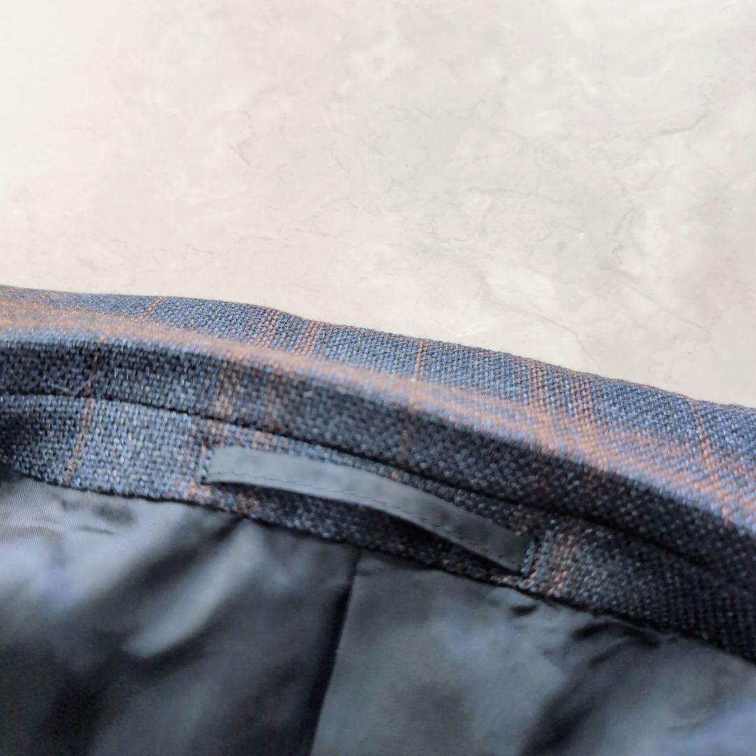 【未使用級】SOVEREIGN　ネイビー　チェック　アンコン　ストレッチ　L