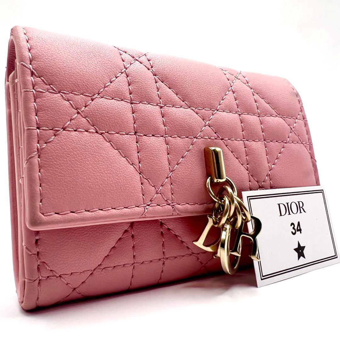 ディオール　ケース　マイディオールグライシンウォレット　ピンク　カナージュ