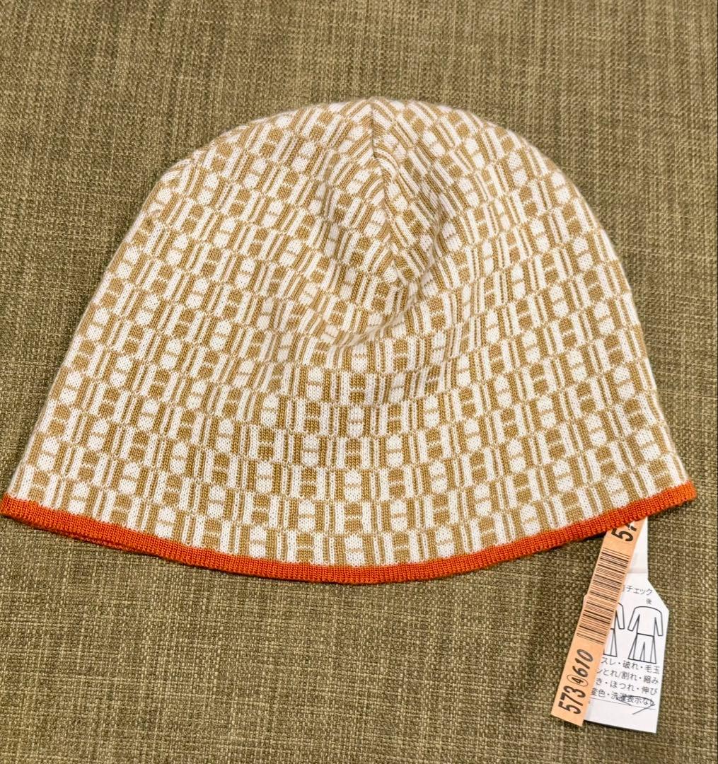 エルメス【帽子、ニットキャップ】100%ウール、クリーニング済み