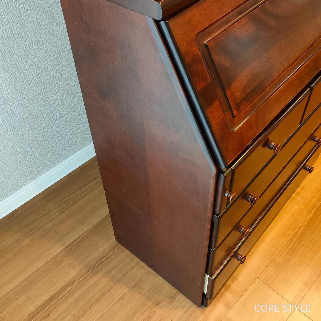 神居民芸　ライティングビューロー　ライティングデスク　樺 上棚付き 　A6