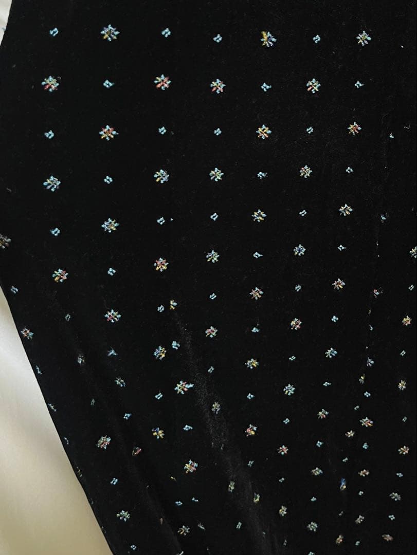 SNIDEL ベロア刺繍ワンピース　BLK