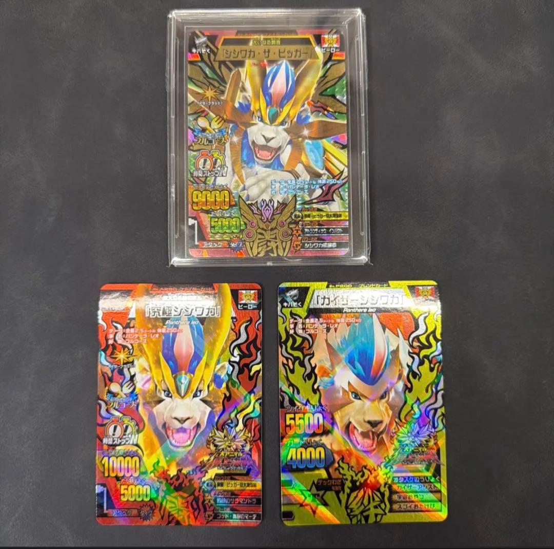 アニマルカイザー　シシワカ　究極レア　大会　3枚セット
