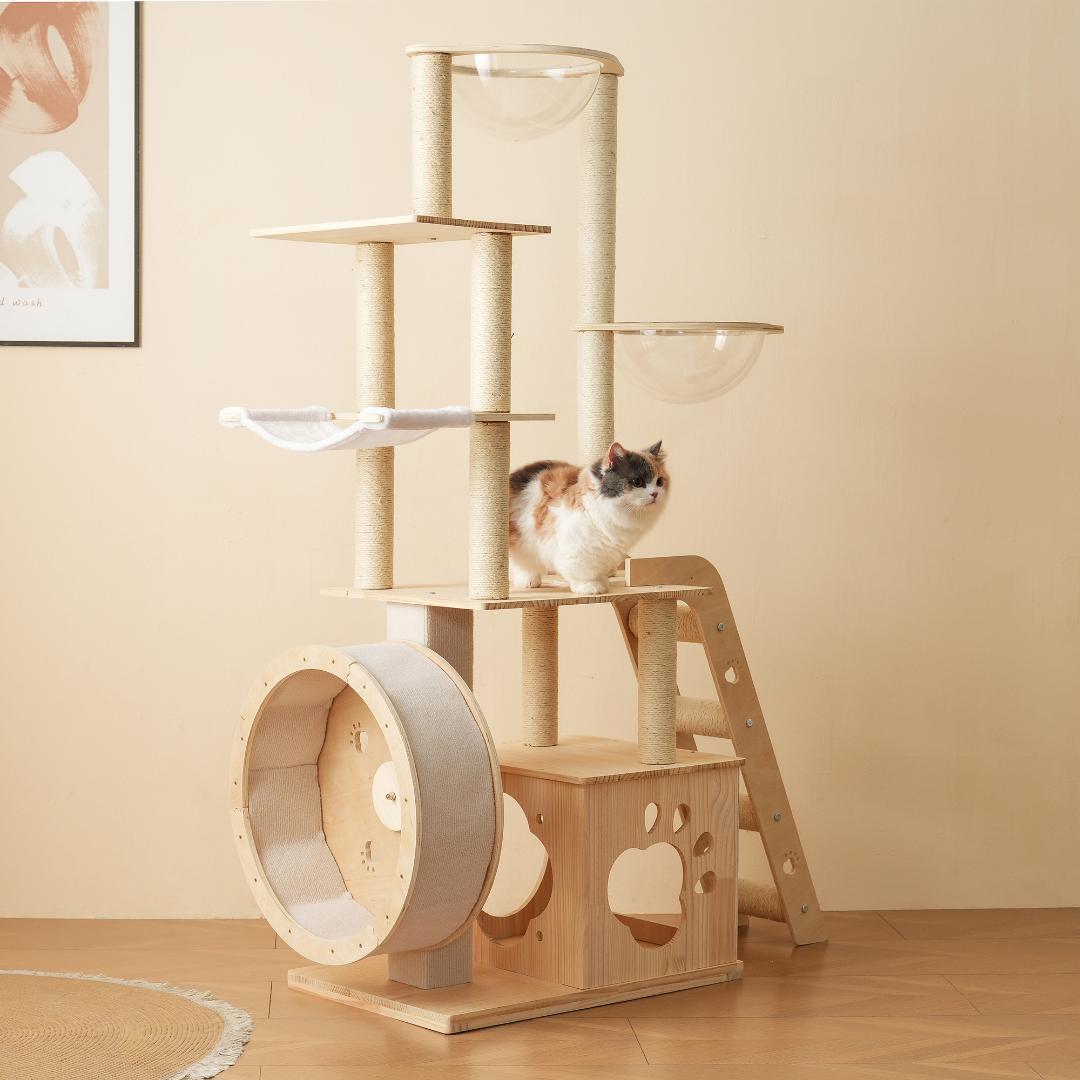 キャットタワー 猫タワー キャットツリー 据え置き 高さ165.5cm