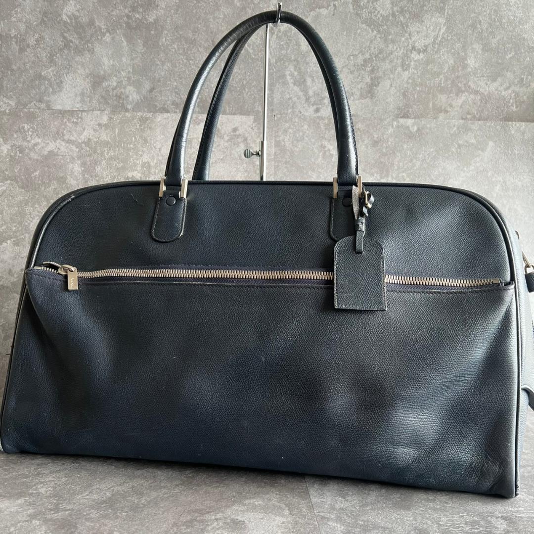 ⭐️Valextra⭐️ヴァレクストラ ボストンバッグ ネイビー レザー 大容量