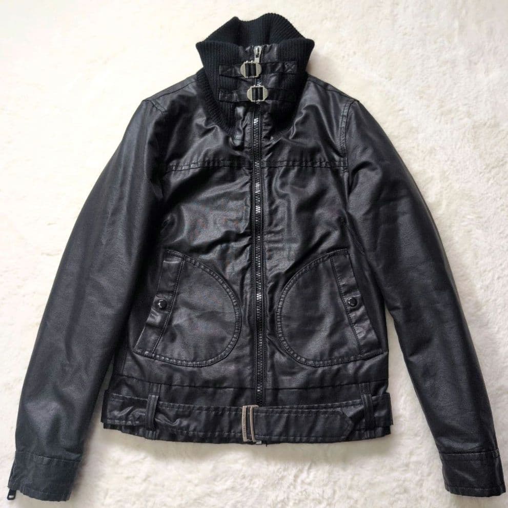 DIESEL ディーゼル ライダース コーティングジャケット ハイネック y2k