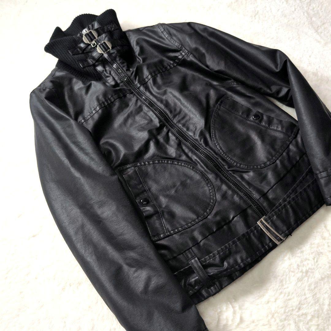 DIESEL ディーゼル ライダース コーティングジャケット ハイネック y2k