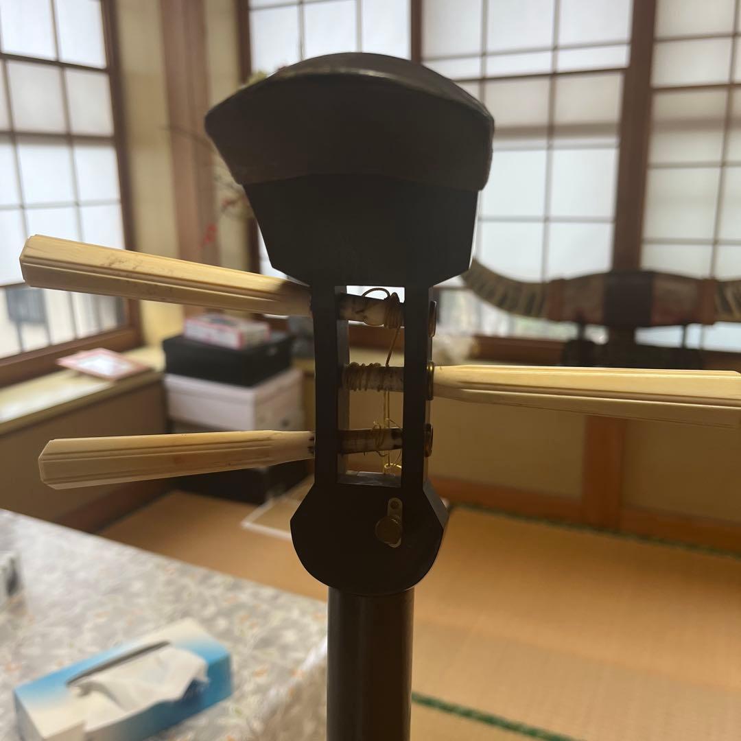 三味線本体 花柄装飾 ケース付き