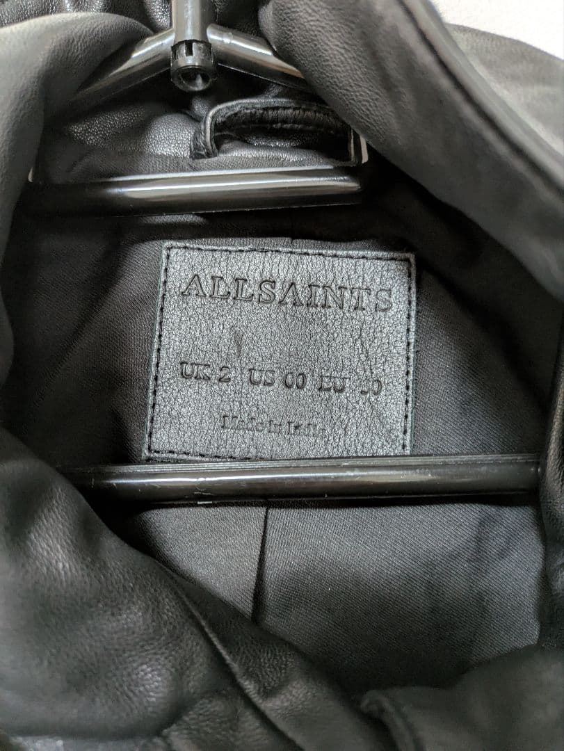 ALLSAINTS ブラック レザージャケット UK2