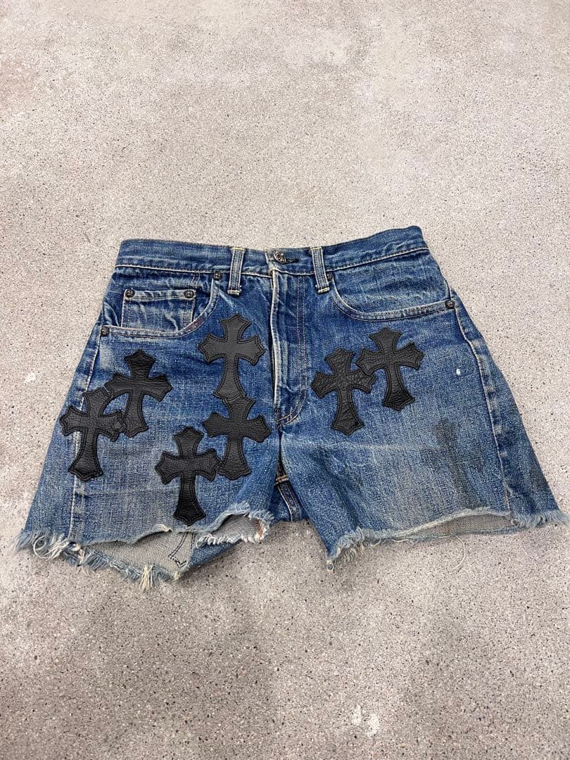 クロムハーツChromeHeartsクロスパッチデニムショートパンツ