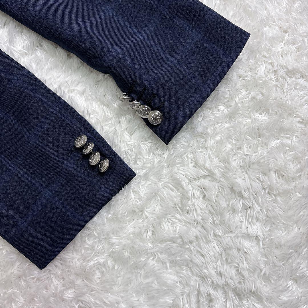 美品男の子 卒業式 WANDER FACTORY ネイビーチェックスーツ 170