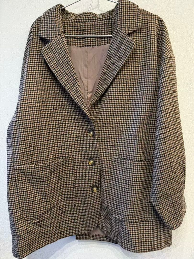 ジャケット・アウター eaphi WOOL LIKE CHECK JACKET