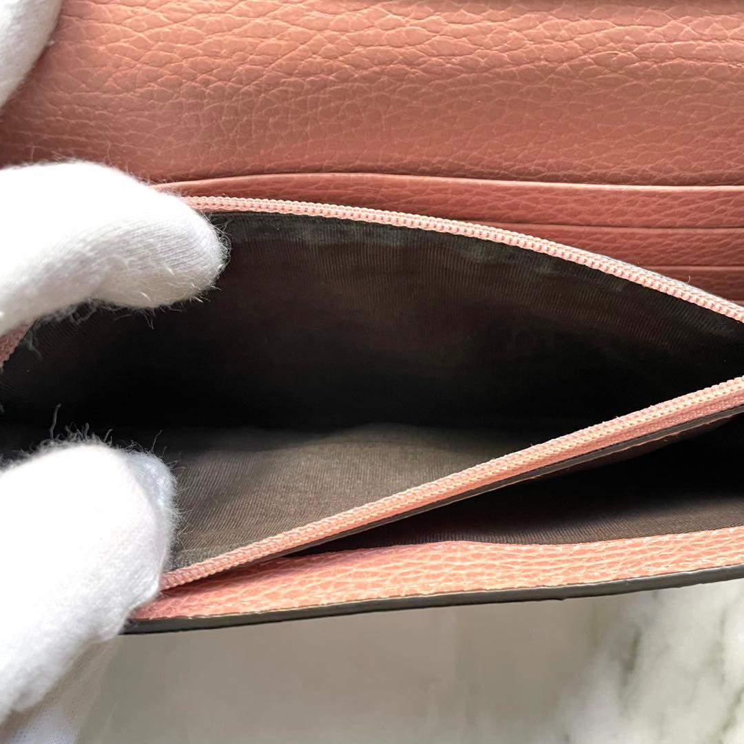 GUCCI グッチ 長財布 GG 金具 オールレザー ピンク　0121-④