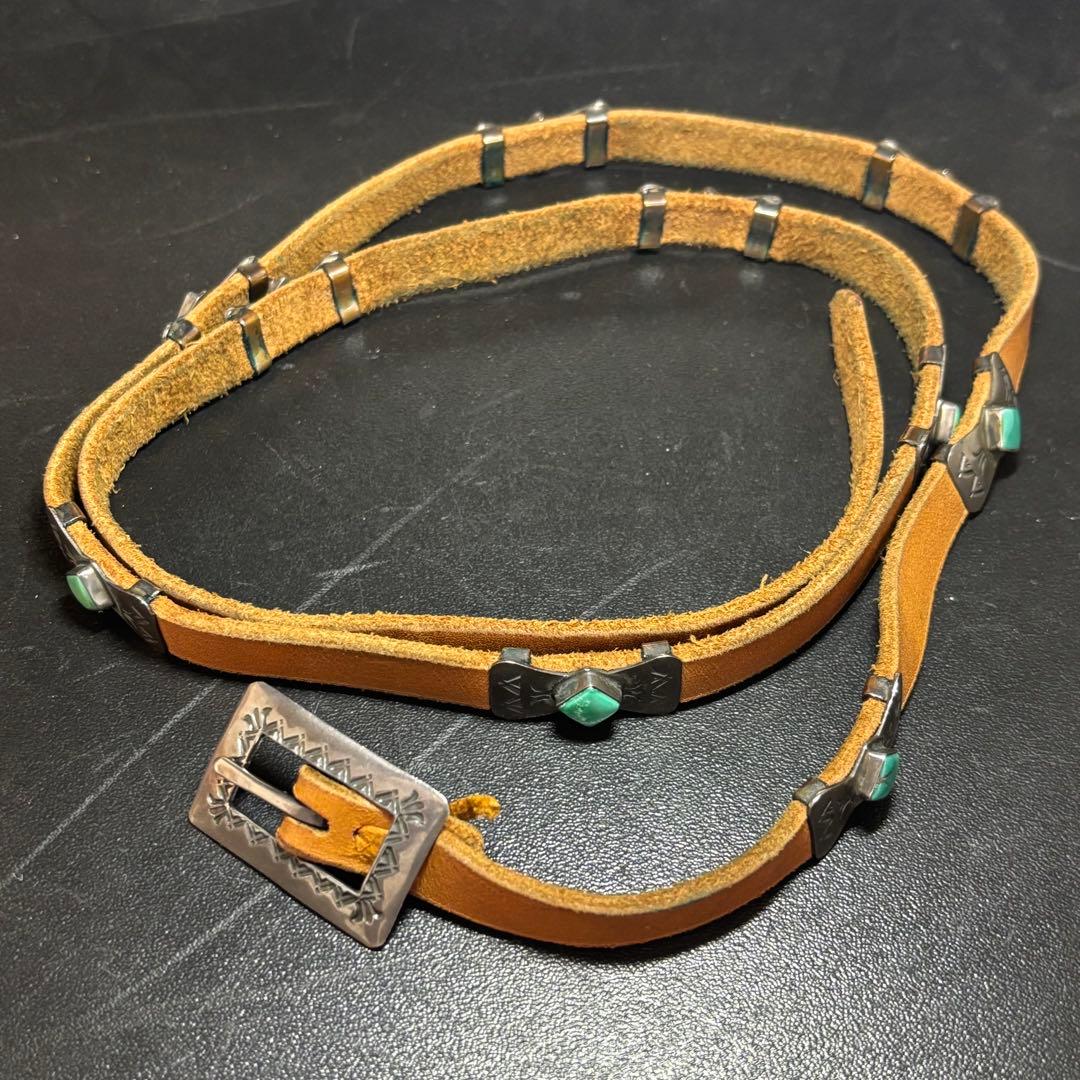 インディアンジュエリー　ナバホ族　Navajo レザー ベルト