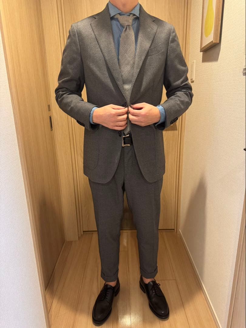 ラルディーニ 46 セットアップ スーツ 現行タグ 新ロゴ タグ グレー