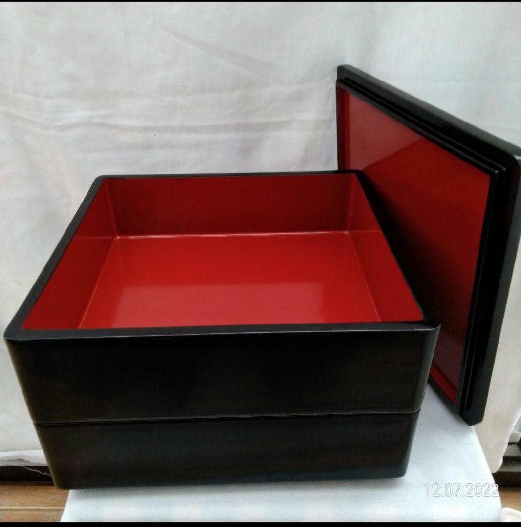 木製漆塗り　二段　重箱　輪島塗