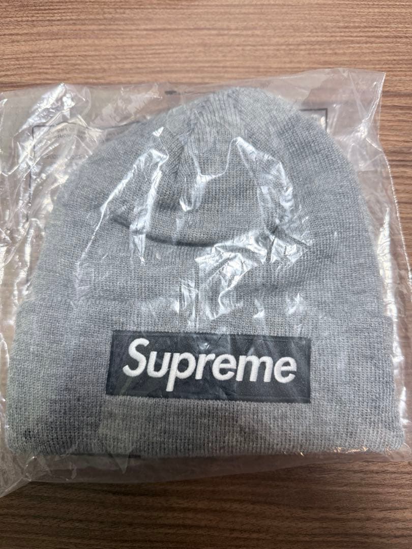 帽子 Supreme x new era box logo beanie grey