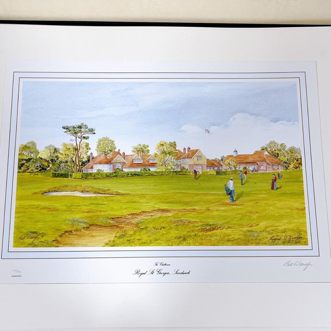 全英オープン他有名ゴルフコース リトグラフ全7枚セット Bill Waugh制作