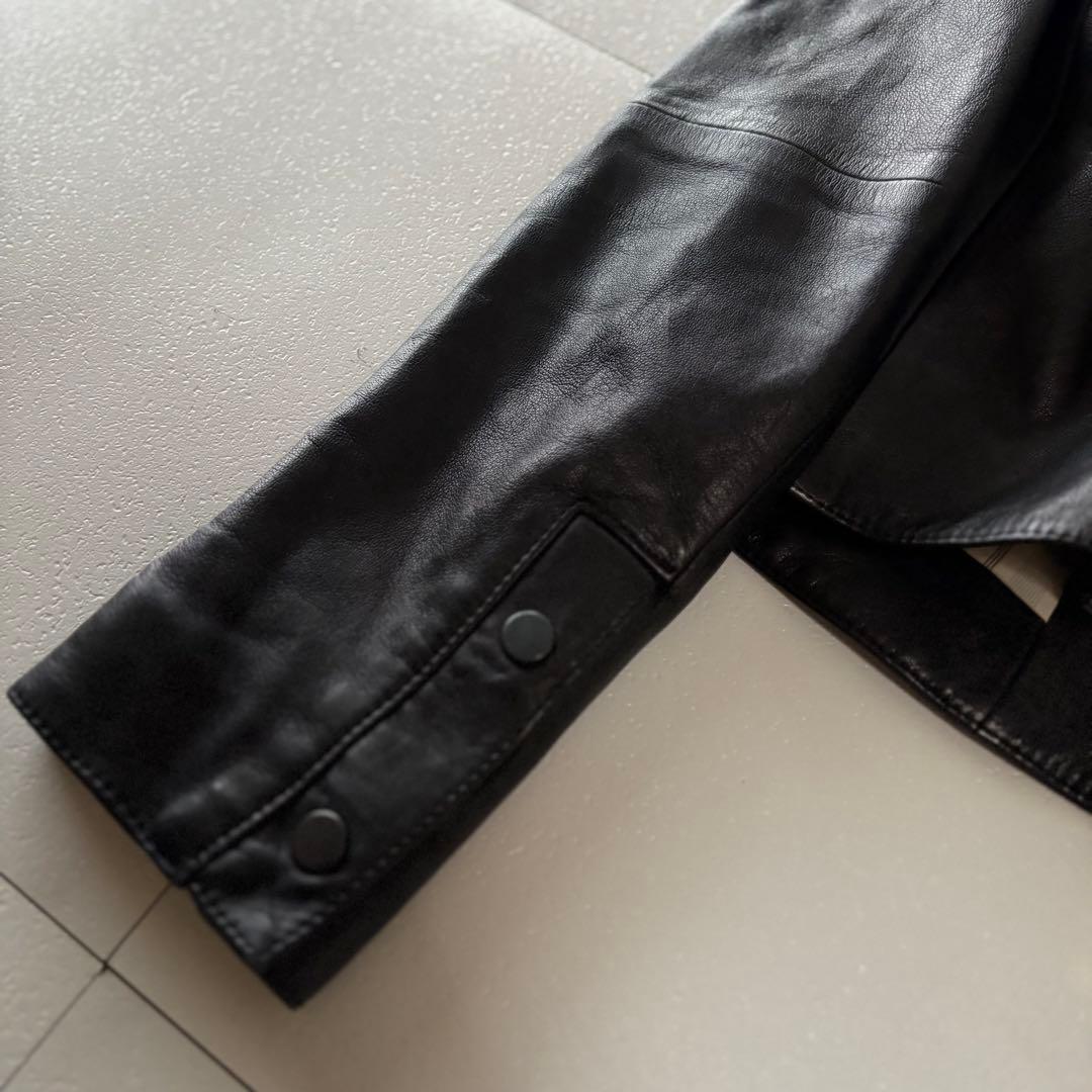 美品　セオリー　ラムレザー　シングルライダース　ブラック　S