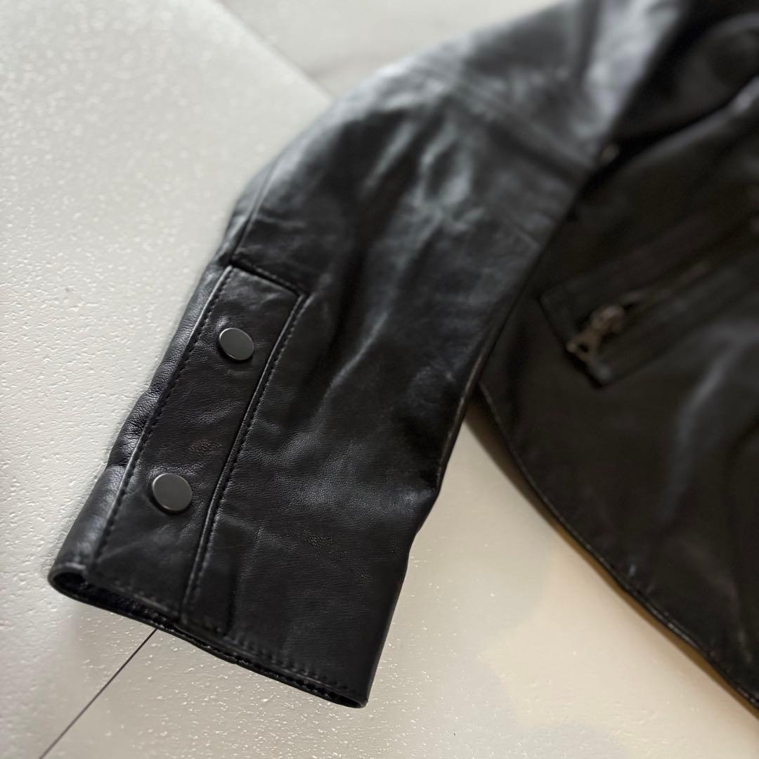 美品　セオリー　ラムレザー　シングルライダース　ブラック　S