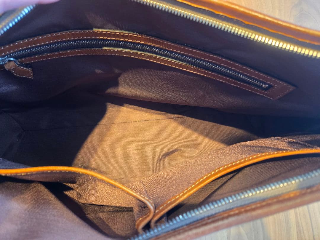 万双　双鞣和地　2WAY　ショルダーバッグ　キャメル