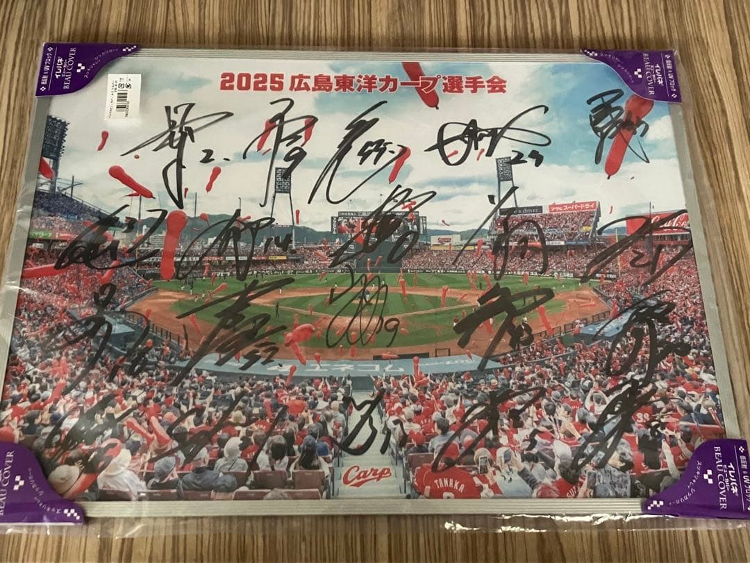 ご*ん様 広島東洋カープ2025年選手会サイン入り写真パネル【非売品】