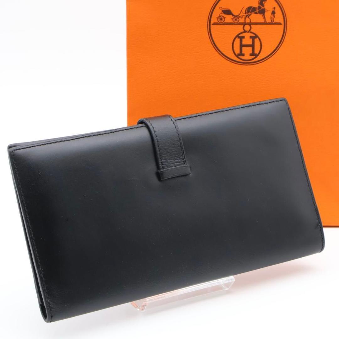 【極美品】HERMES ベアンクラシック　ボックスカーフ　長財布　黒