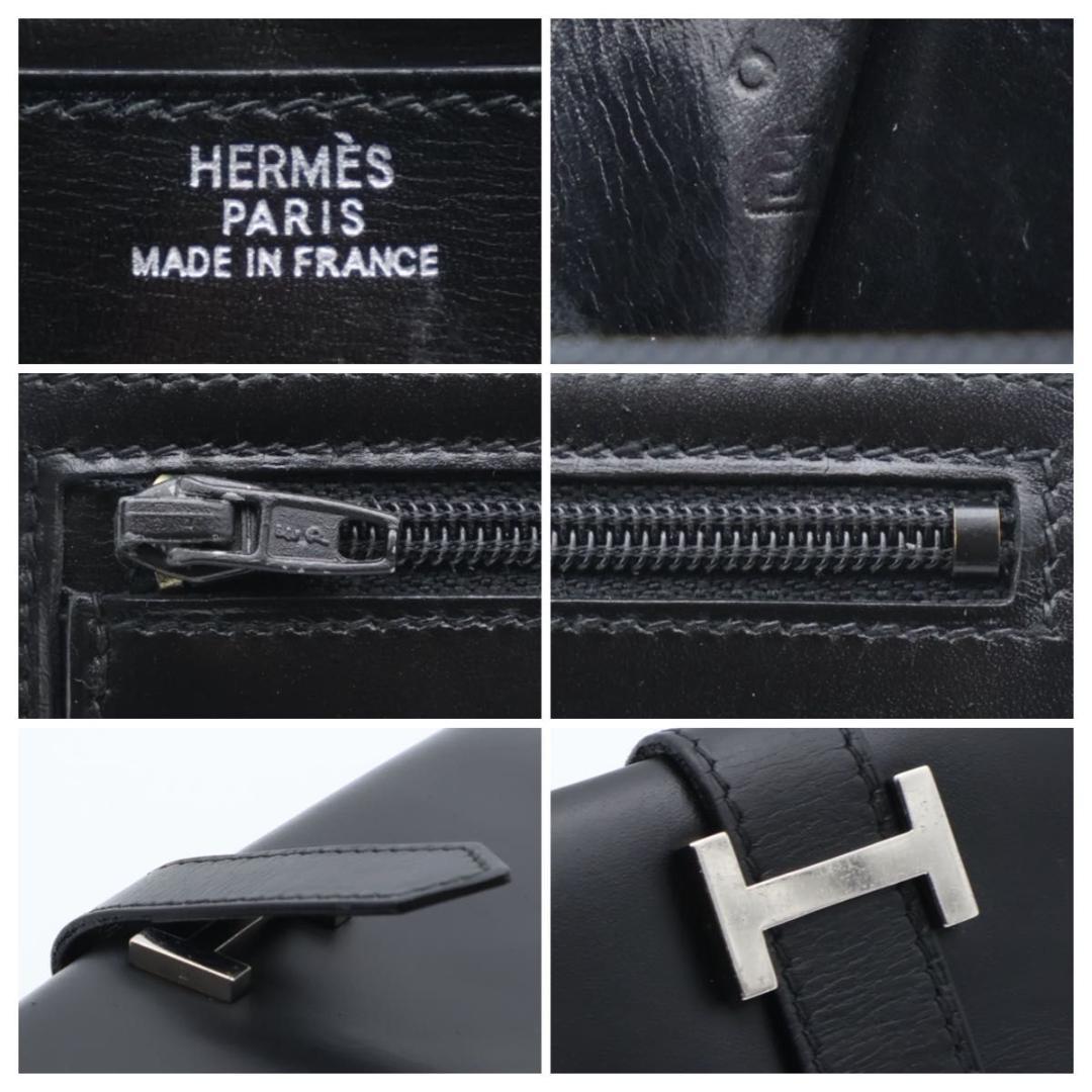 【極美品】HERMES ベアンクラシック　ボックスカーフ　長財布　黒