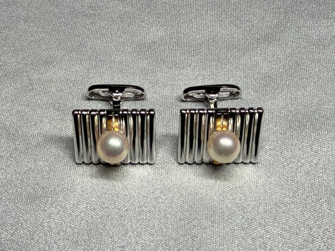 RyuichiSILVER / K18刻印ありパール ネクタイピン＆カフス