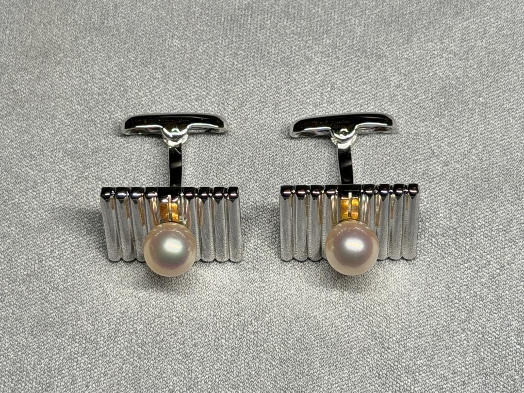 RyuichiSILVER / K18刻印ありパール ネクタイピン＆カフス