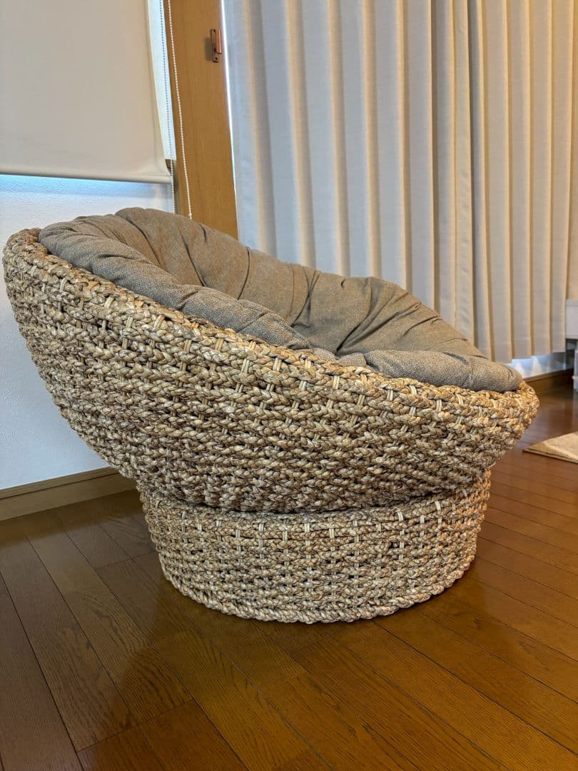 [mahalo]早い者勝ちーーー！籐製 円形 1人掛けソファ
